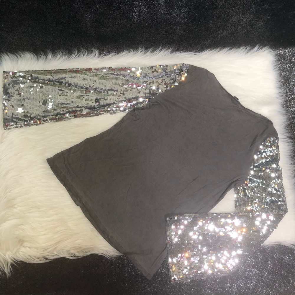 INC Sequin sleeve top - Picture 4 of 4